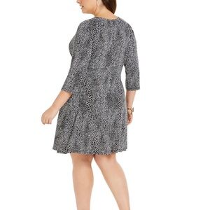 Taylor Black and White leopard  Patterned Dress 14